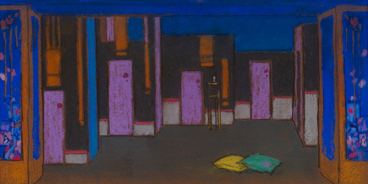 Sala con porte (scenografia per Alice nel paese delle meraviglie, 1915) da William Penhallow Henderson
