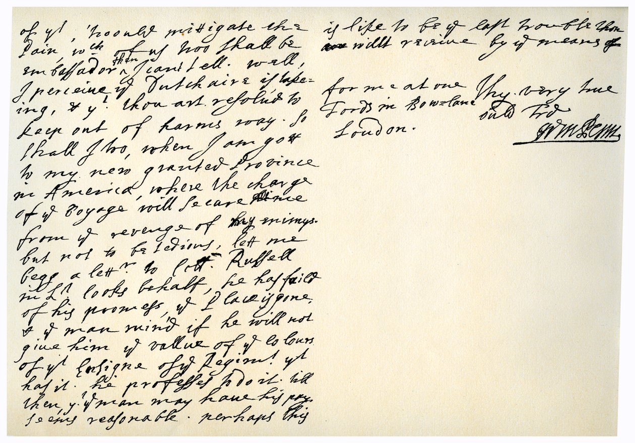 Lettera di William Penn al Colonnello Henry Sydney, 29 marzo 1681 da William Penn