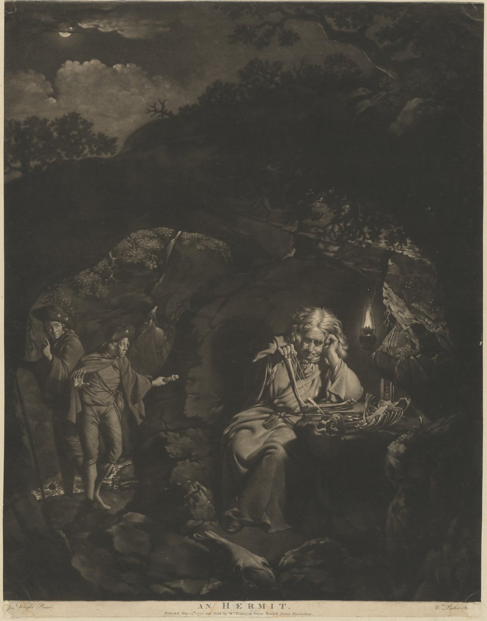 Un eremita da William Pether after Joseph Wright