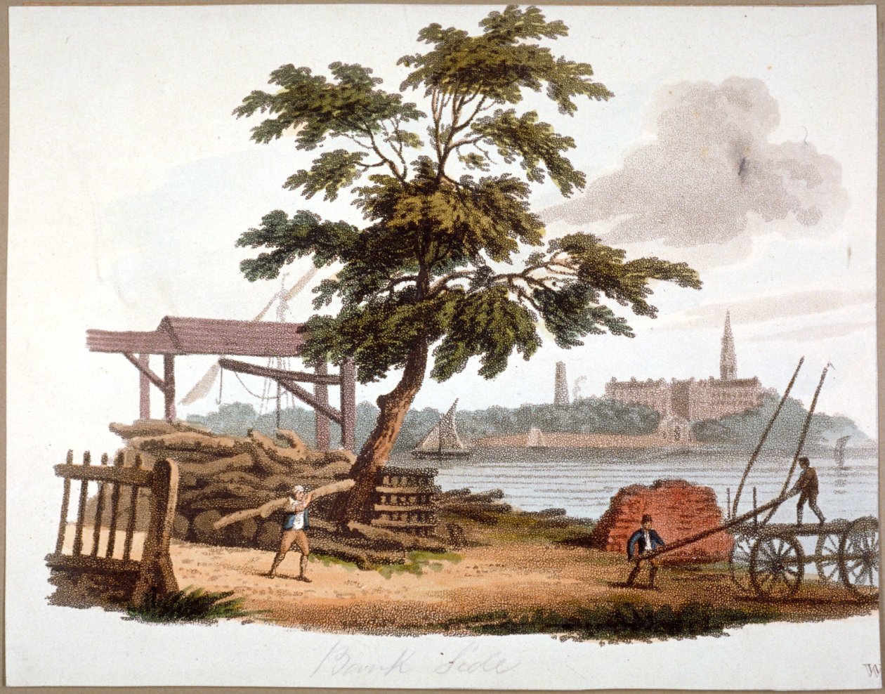 Uomini che Spostano Legname a Bankside, Southwark, Londra da William Pickett