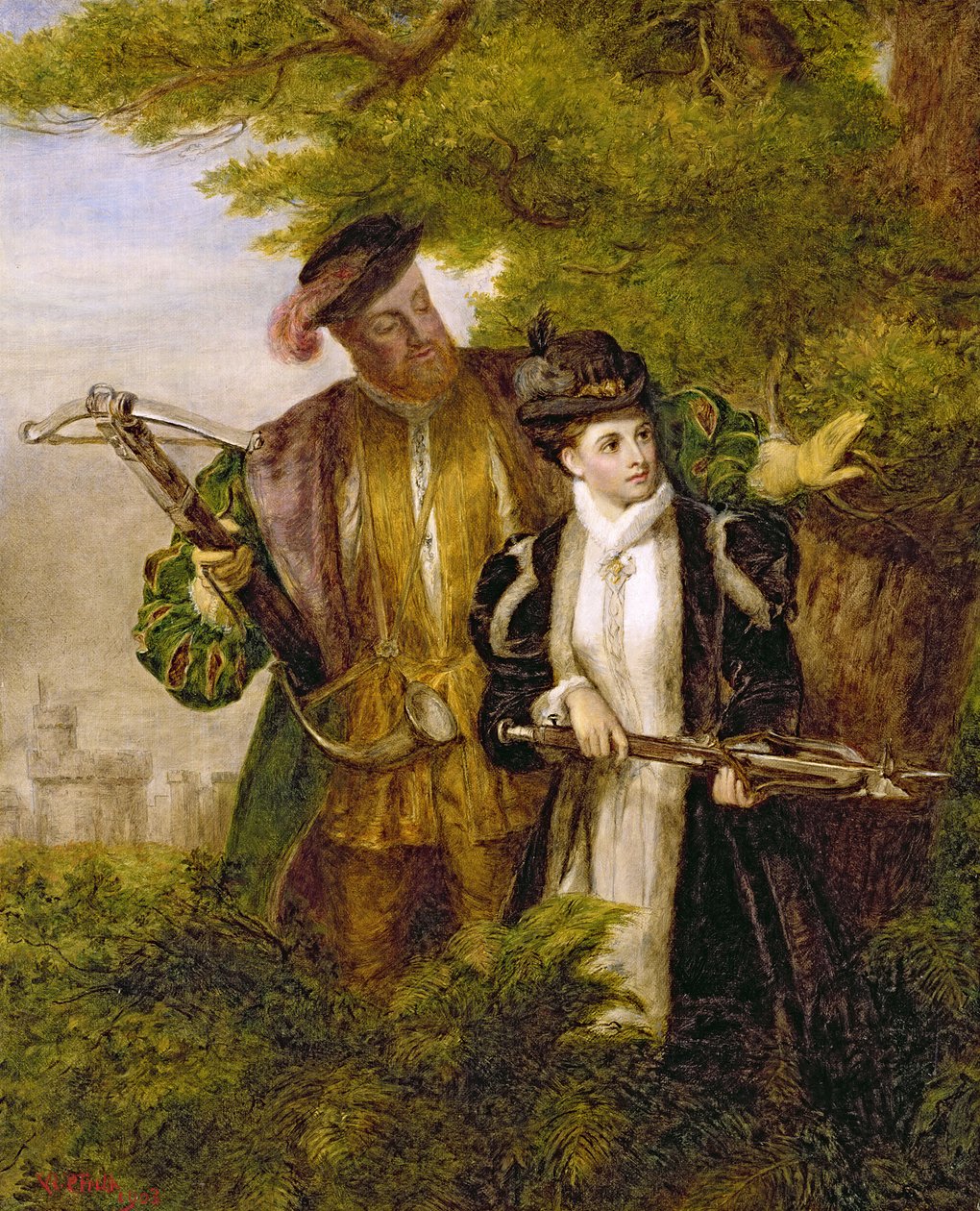 Re Enrico e Anna Bolena a caccia di cervi nella foresta di Windsor, 1903 da William Powell Frith