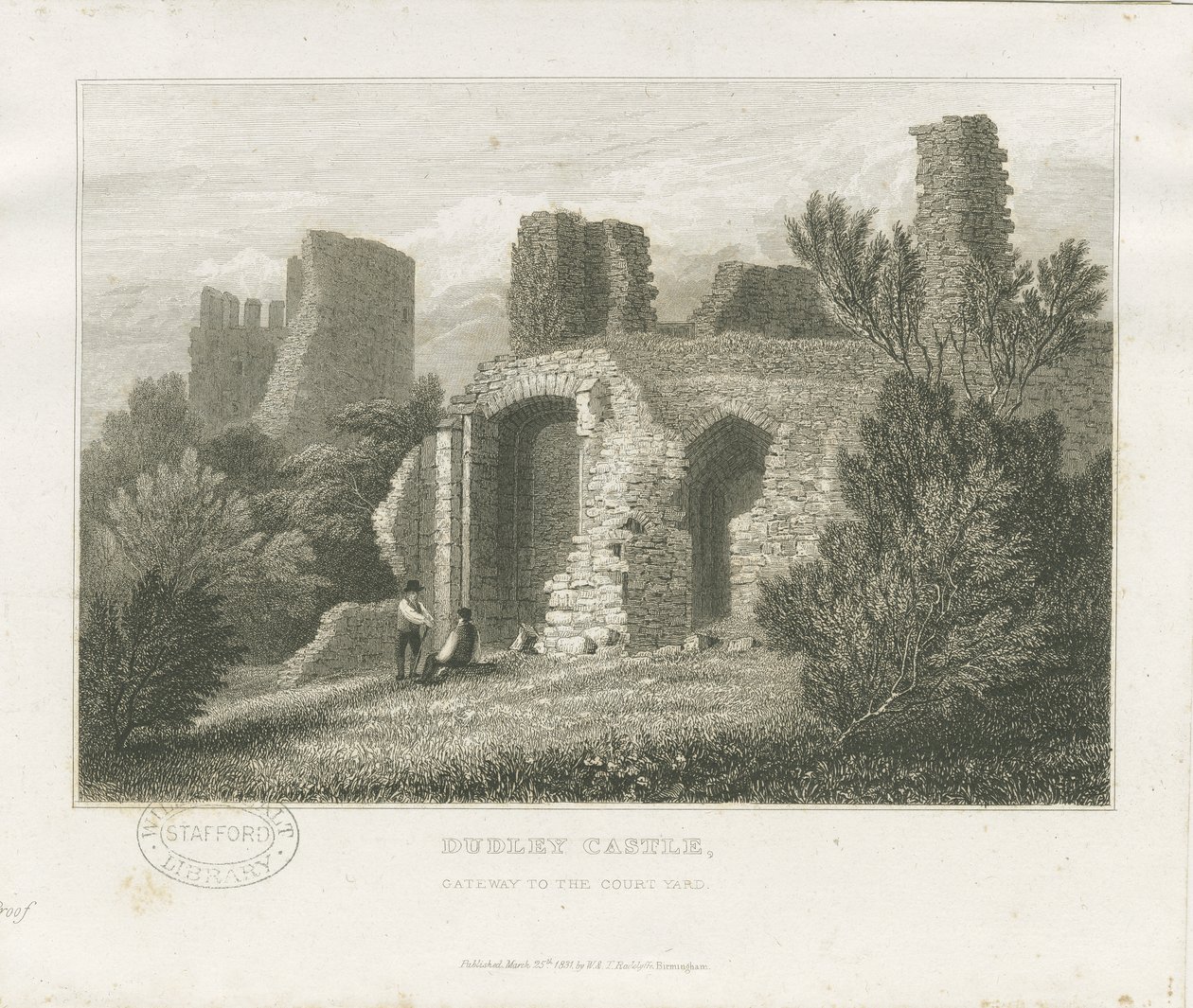Castello di Dudley - Il Mastio: incisione, nd [c1831] da William Radclyffe