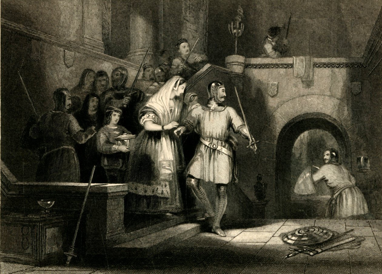 Salvataggio della contessa De Burgh, dal castello di Montgomery, 1836 da William Radclyffe