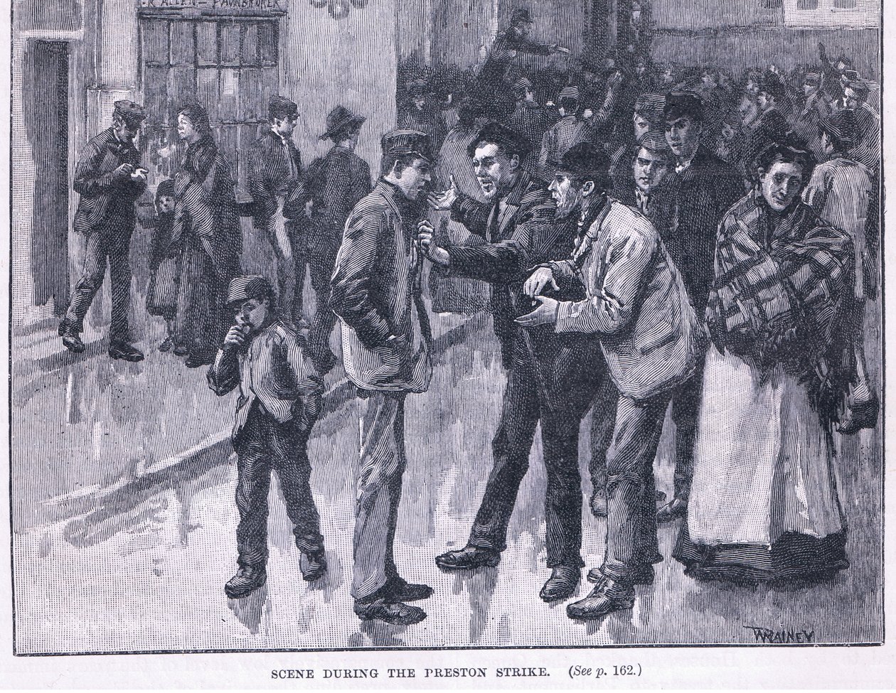 Scena durante lo Sciopero di Preston 1856 d.C. da William Rainey