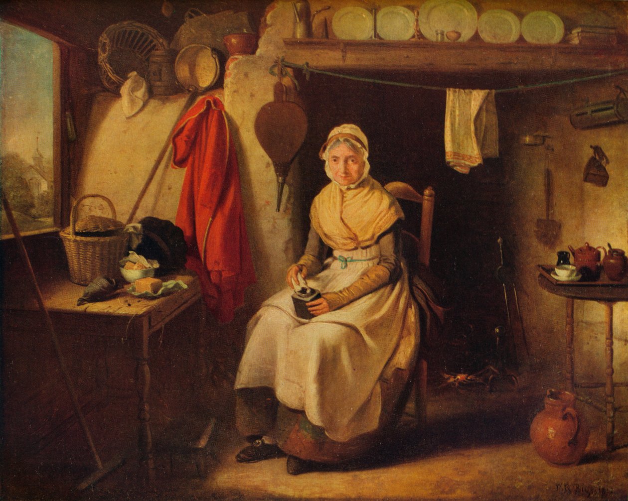Interno di un cottage, a Lexden, Essex, 1802 da William Redmore Bigg