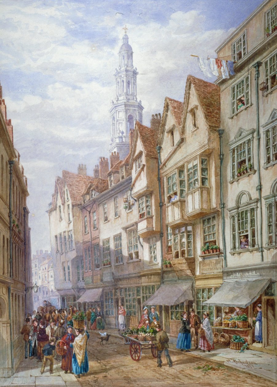 Vecchie case in Wych Street, Westminster, Londra, 1873 da William Richardson