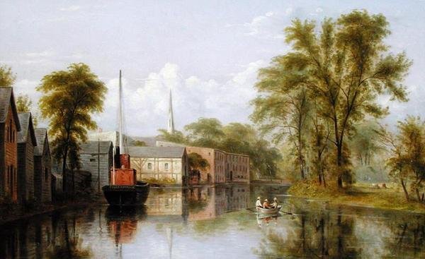 Sul fiume Bronx, West Farms, New York da William Rickarby Miller