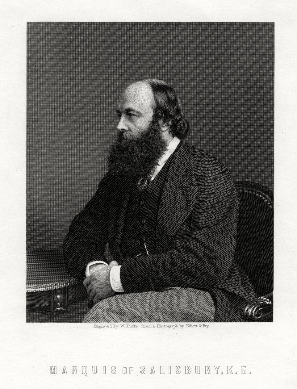 Robert Arthur Talbot Gascoyne-Cecil, 3° Marchese di Salisbury, statista britannico, XIX secolo da William Roffe