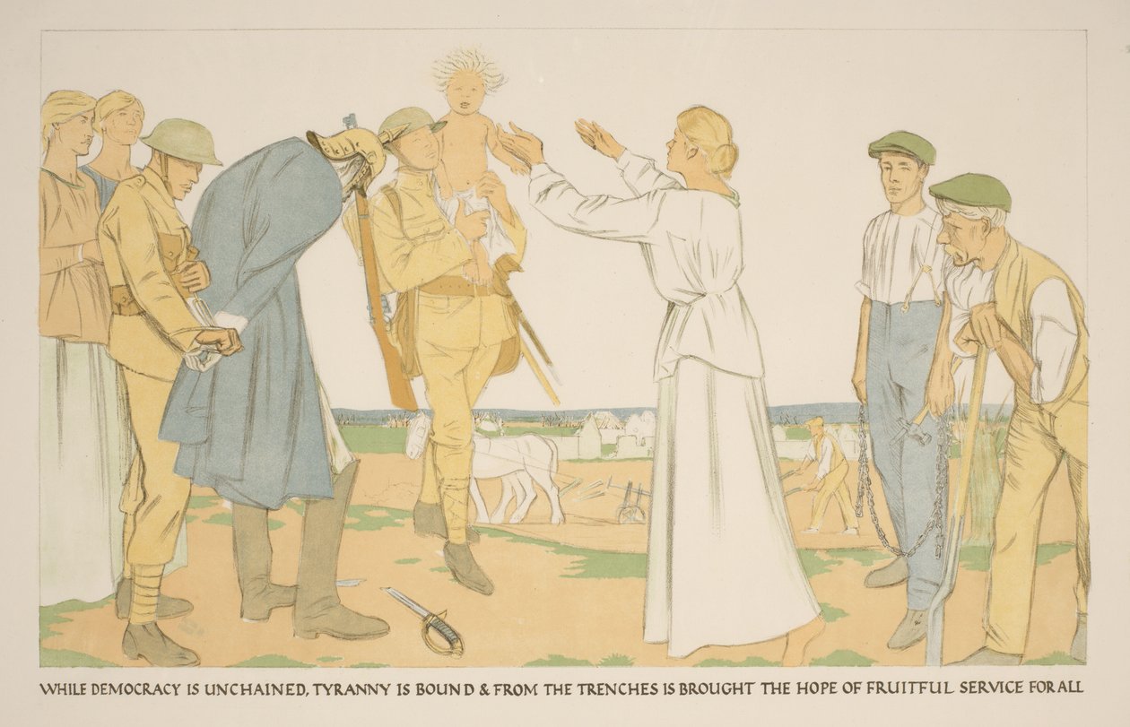 Contadini e soldati nei campi da William Rothenstein
