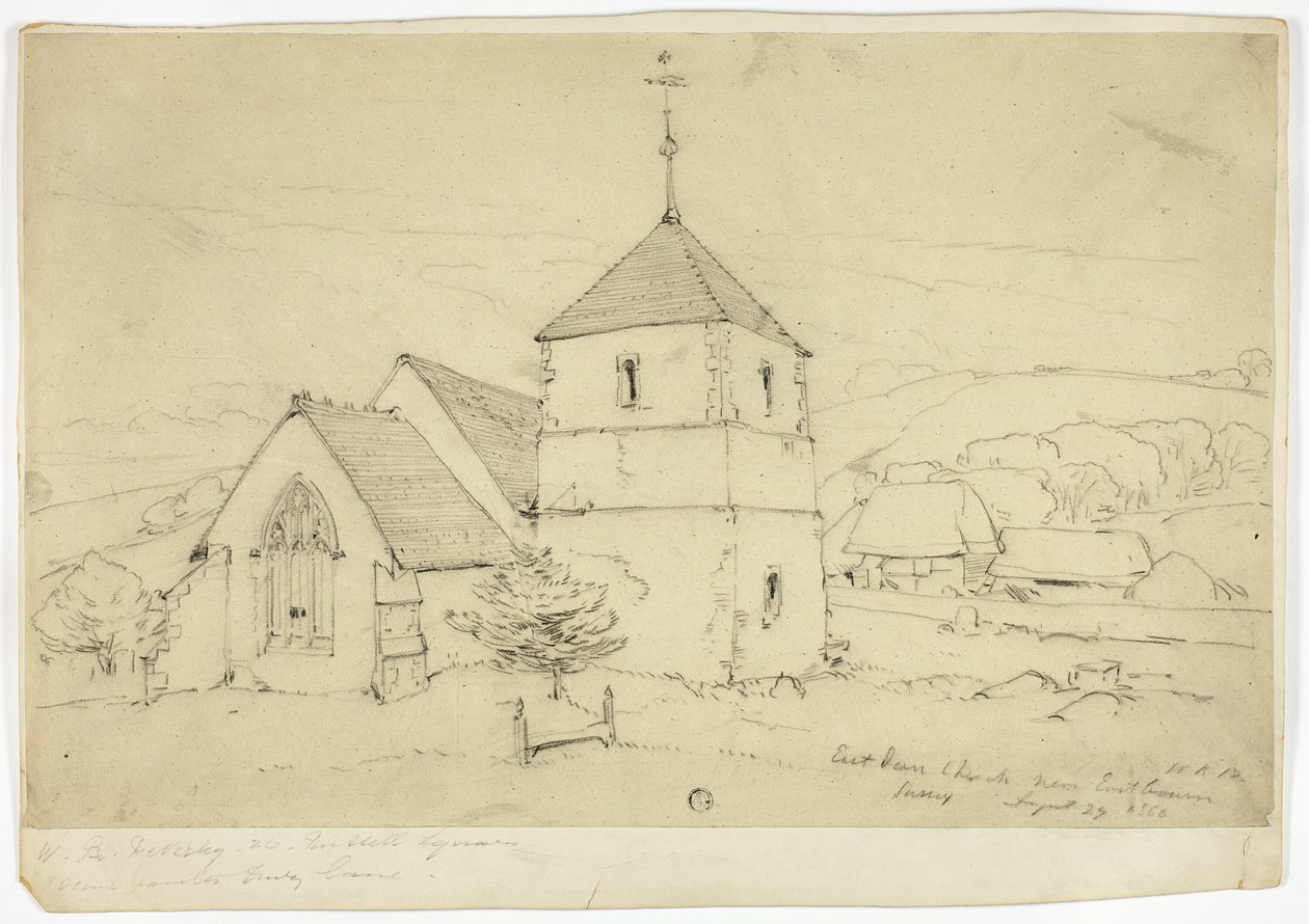 Chiesa di Eastdam vicino a Eastbourn Sussex da William Roxby Beverley