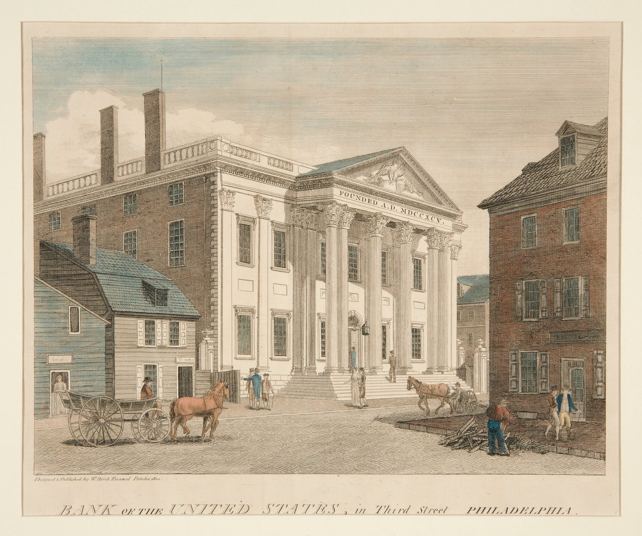 Banca degli Stati Uniti, in Third Street Philadelphia da William Russell Birch