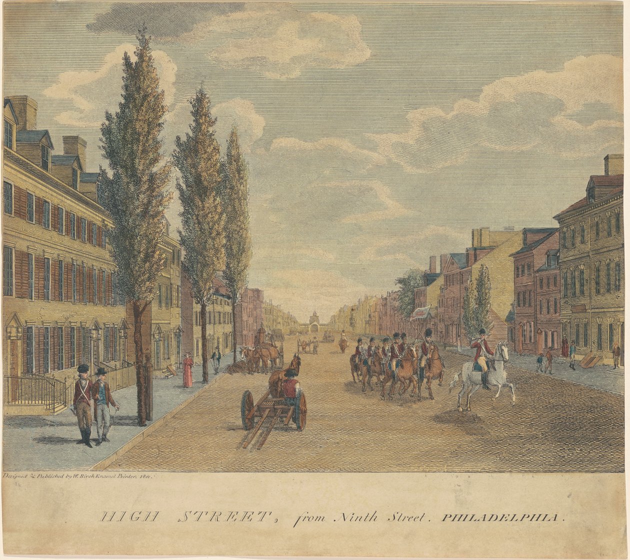 High Street, da Ninth Street, Philadelphia da William Russell Birch