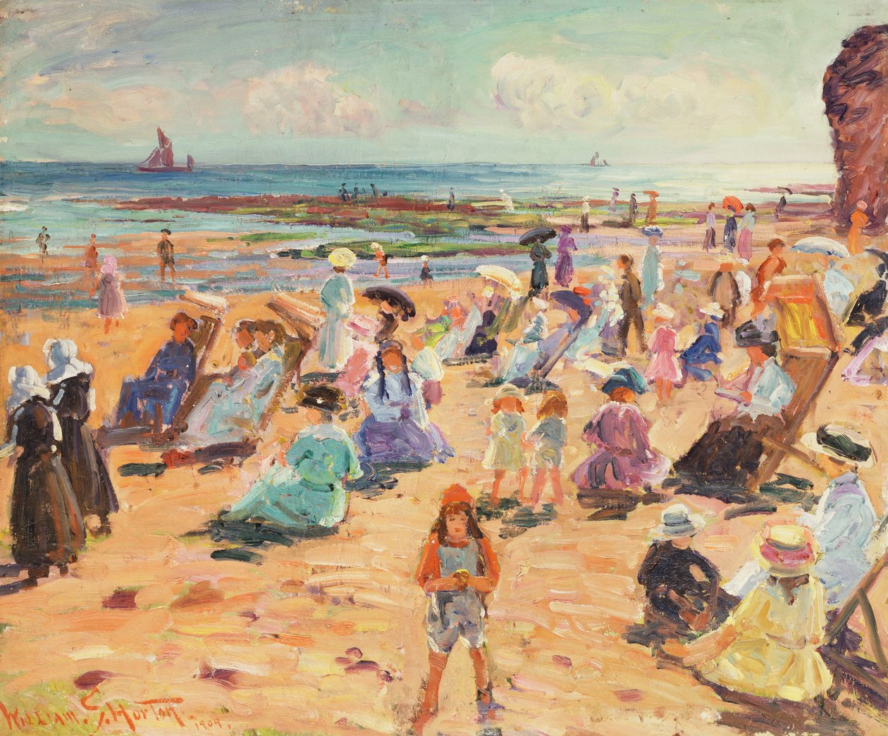Scena di spiaggia da William Samuel Horton