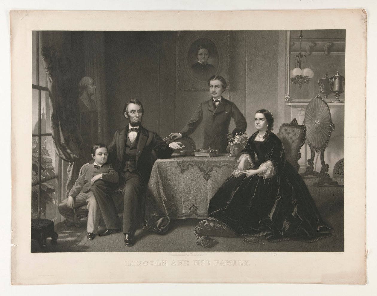 Lincoln e la sua famiglia da William Sartain
