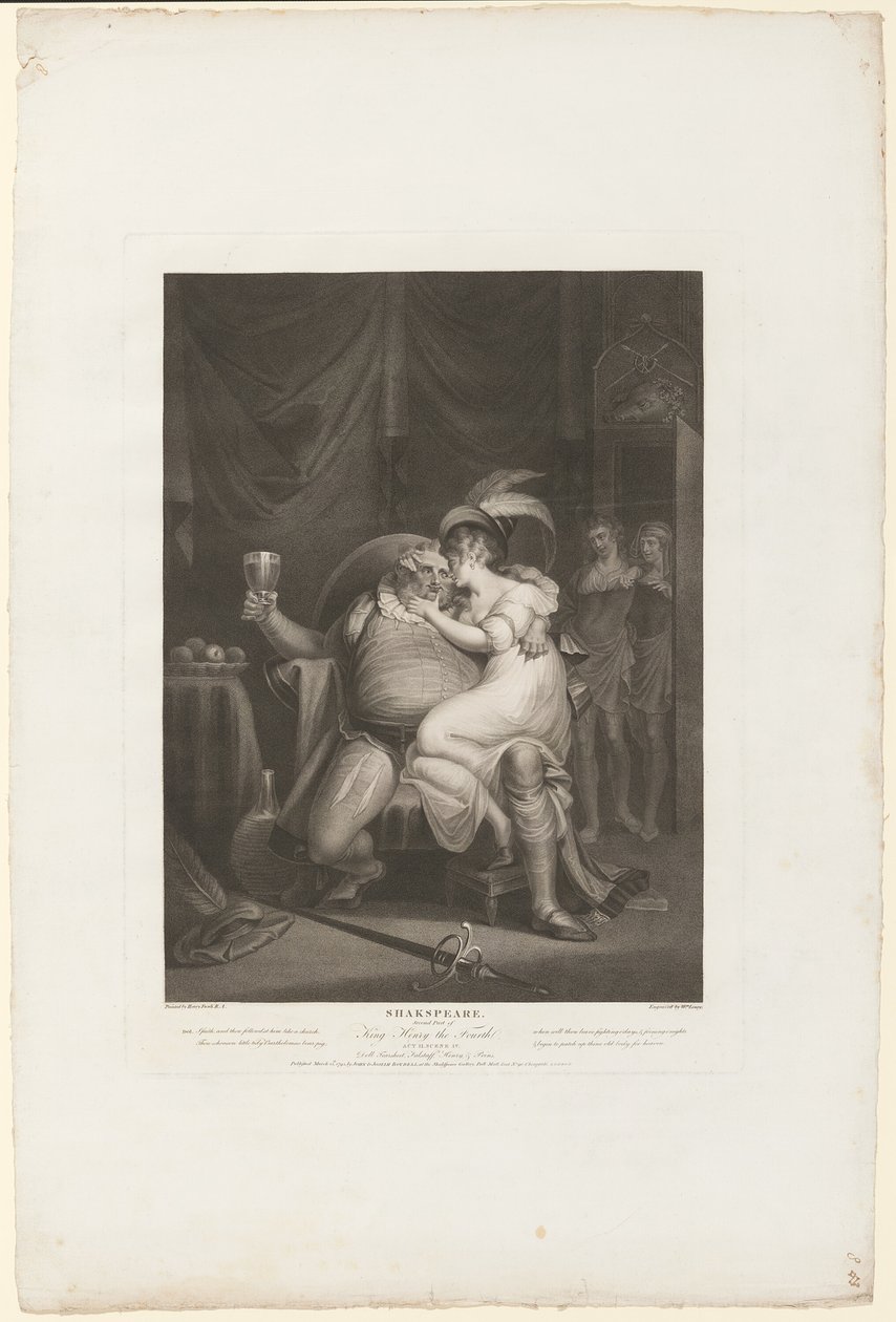 Il principe Hal e Poins sorprendono Falstaff con Doll Tearsheet da William Satchwell Leney