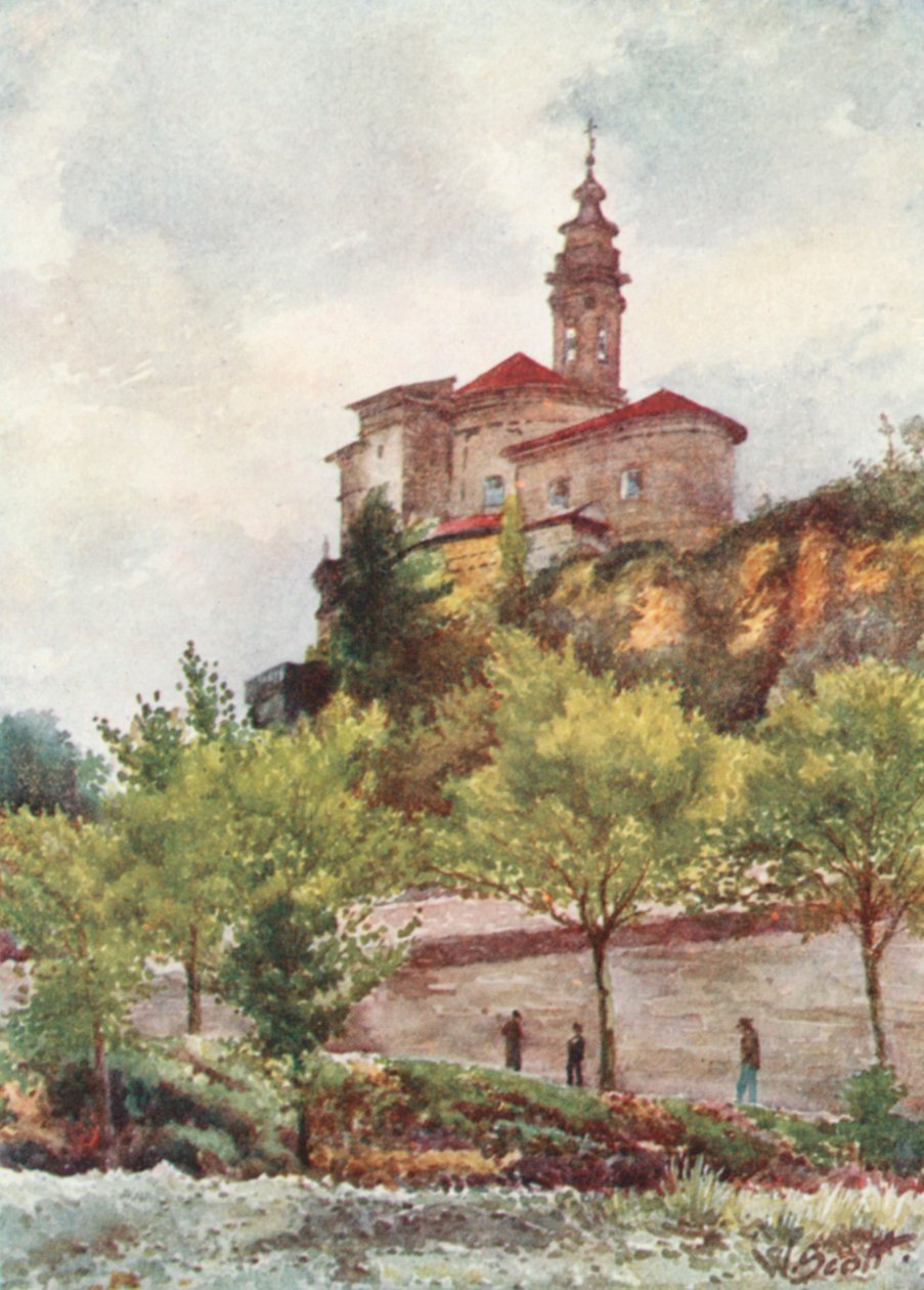 Chiesa di S Pons, Nizza (litografia a colori) da William Scott