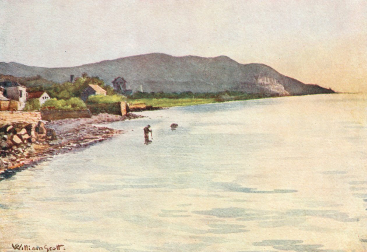 In riva al mare, Diano Marina, Cervo in lontananza (litografia a colori) da William Scott