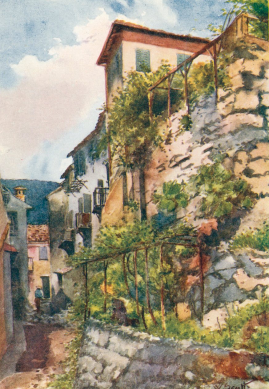 Strada a Falicon (litografia a colori) da William Scott