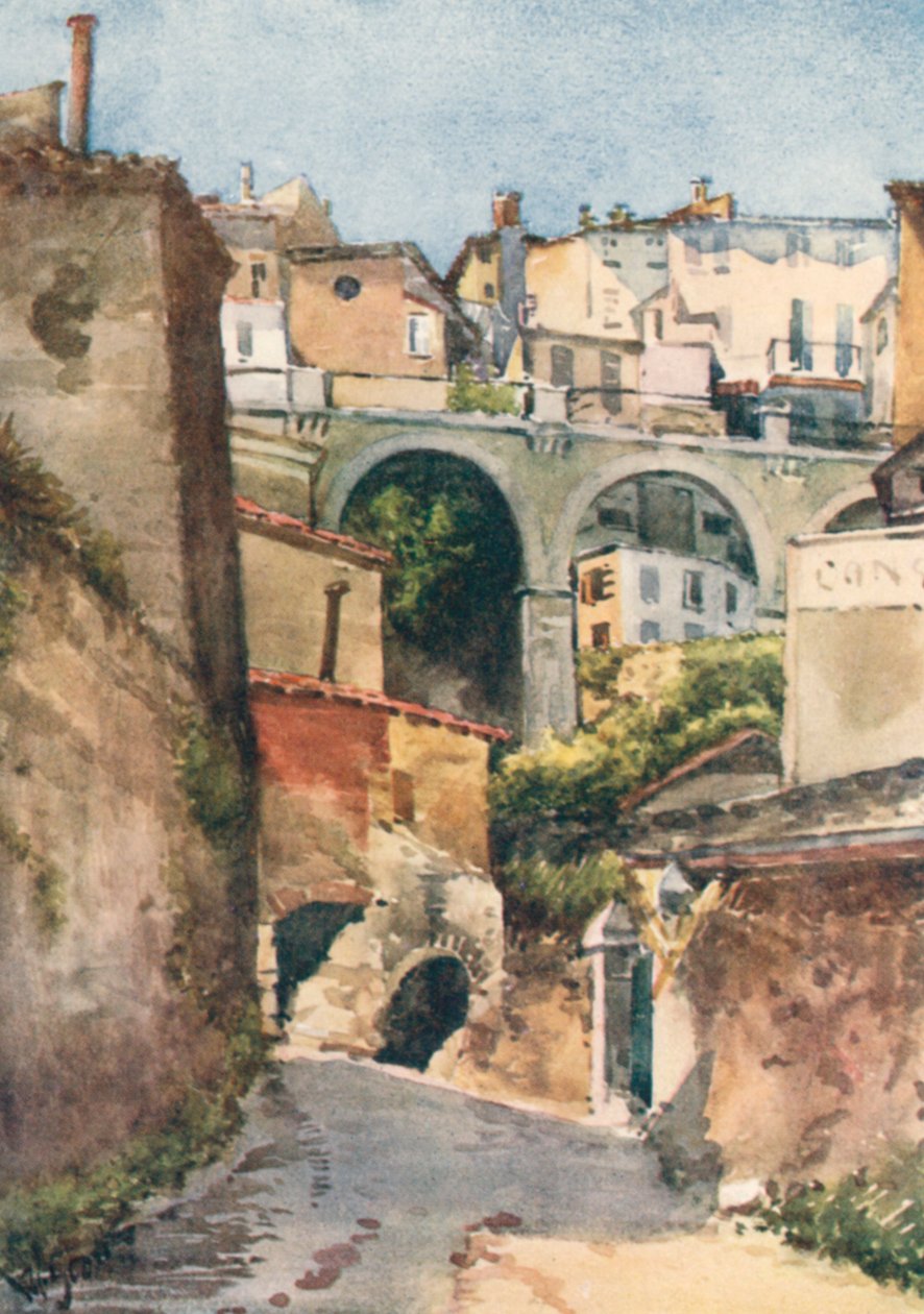 Strada a Grasse (litografia a colori) da William Scott