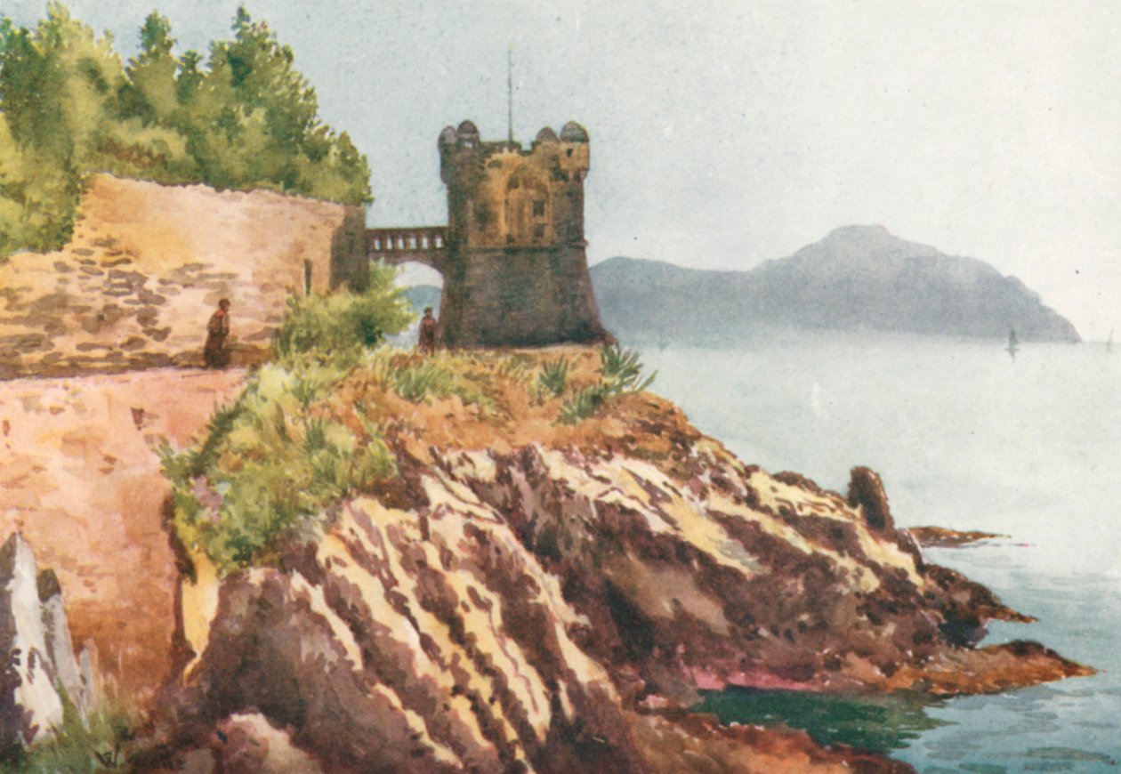 La passeggiata, Nervi (litografia a colori) da William Scott