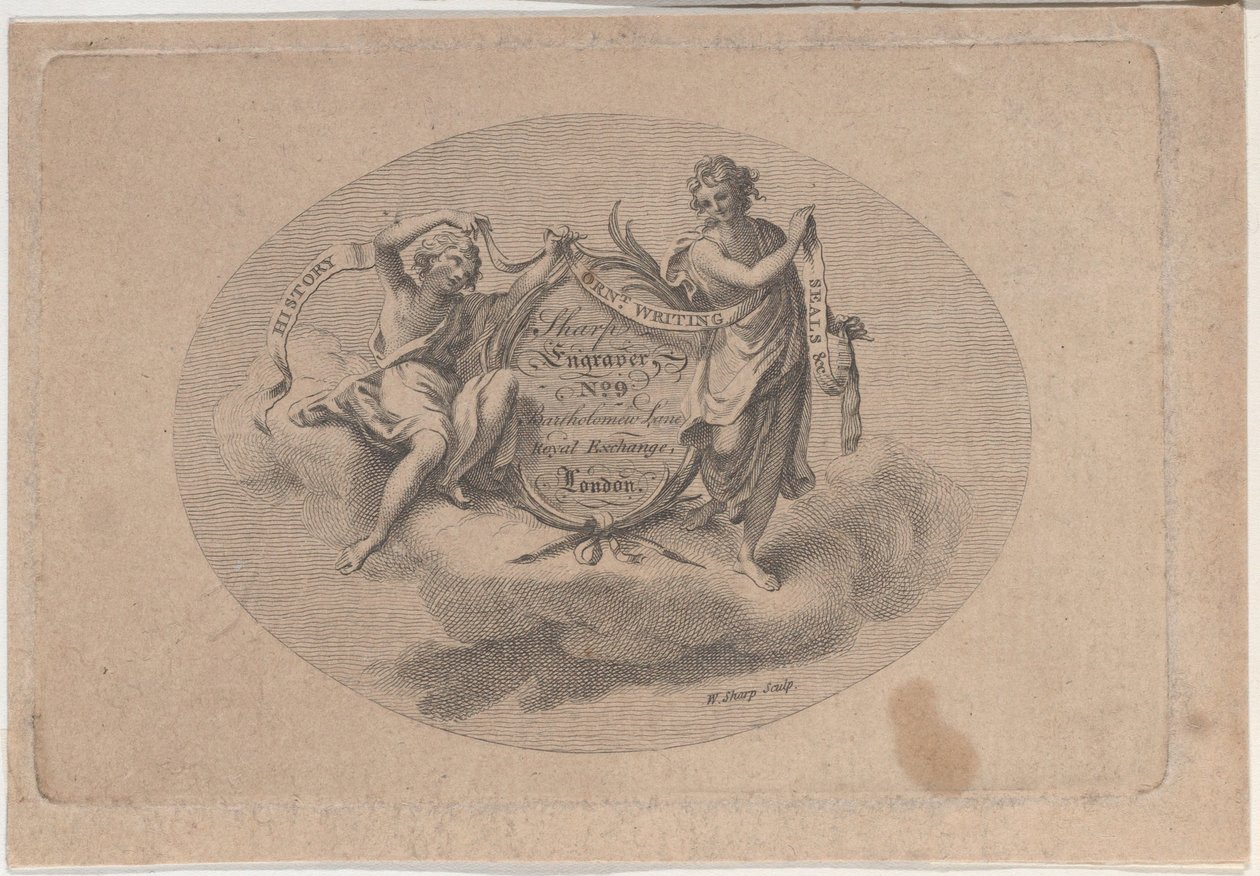 Biglietto da visita per William Sharp, Incisore da William Sharp