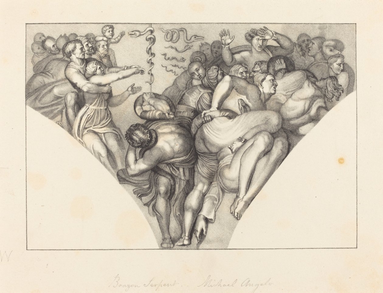 Serpente di Bronzo, da Michelangelo da William Sharp after John Flaxman
