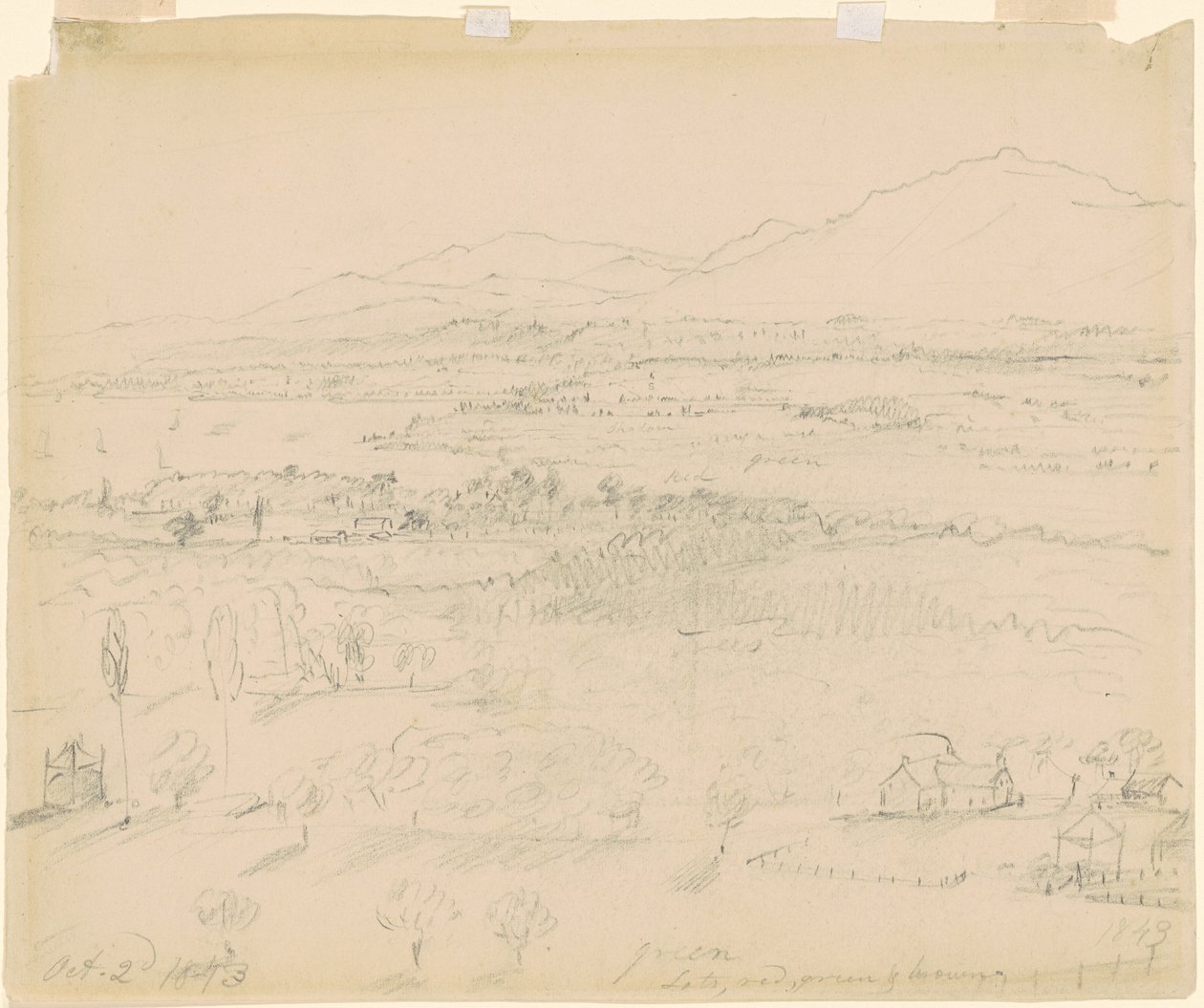 Valle con fiume e montagne da William Sidney Mount