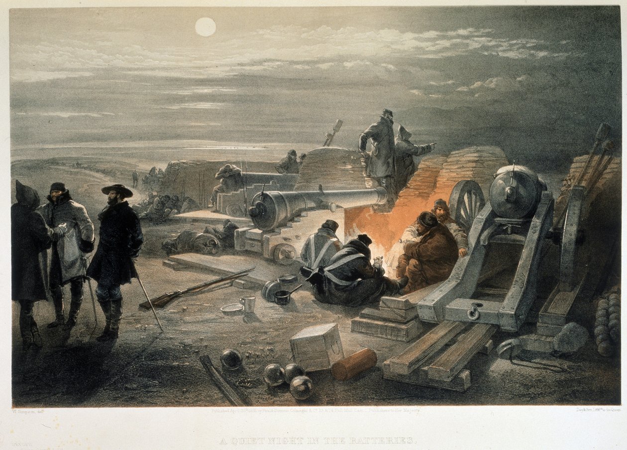 Una notte tranquilla nelle batterie da William Crimea Simpson