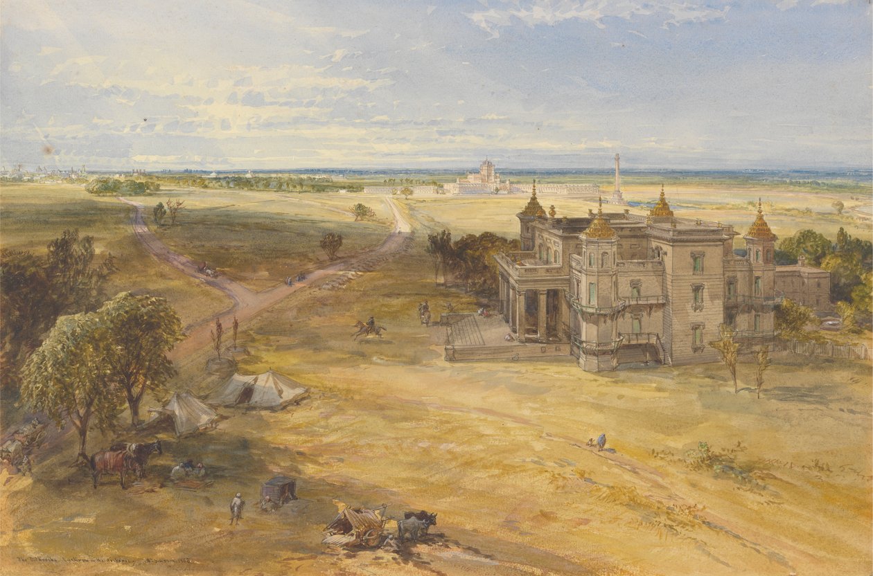Il Dilkoosha, Lucknow in Lontananza da William Simpson