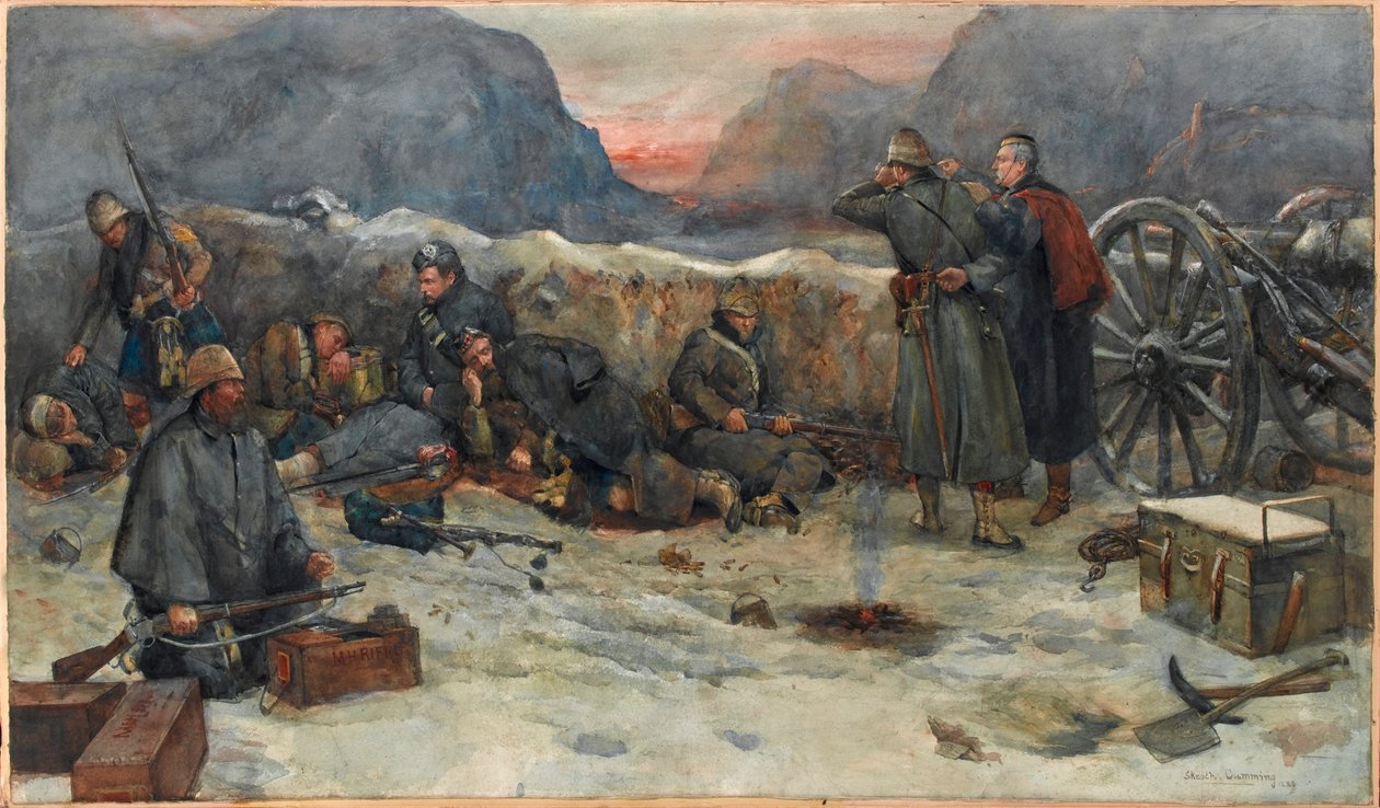 Gli Highlanders di Gordon: Alba nelle trincee da William Skeoch Cumming