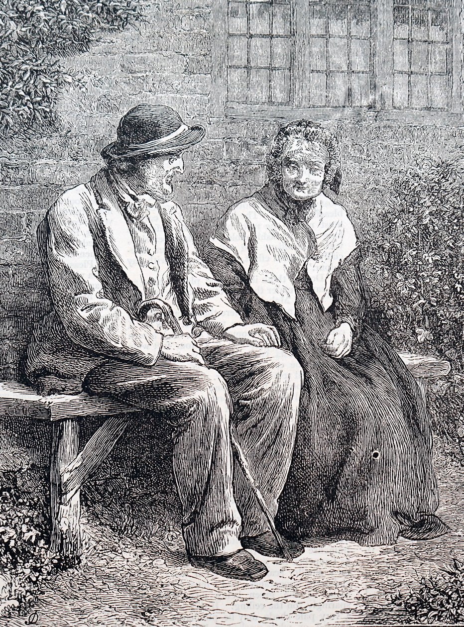 Una coppia anziana. Di William Small (1843-1929) un illustratore inglese. 1880 (incisione) da William Small
