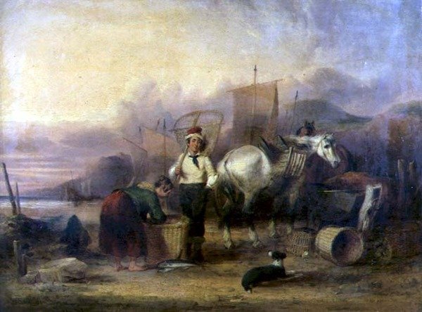 Pescatori sulla Spiaggia da William Snr. Shayer