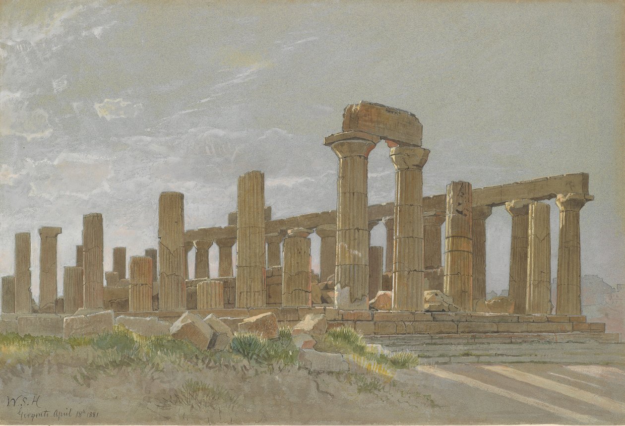 Girgenti Il Tempio di Giunone Lacinia ad Agrigento, 1881 da William Stanley Haseltine