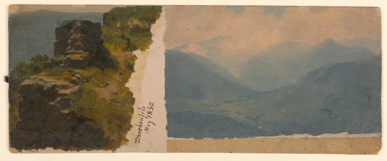 Studio di paesaggio, Drachenfels, Germania da William Stanley Haseltine
