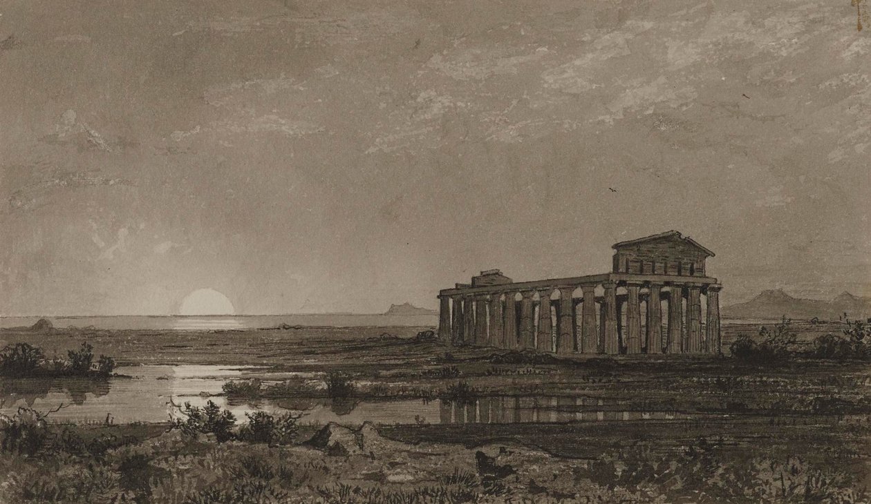 Tempio di Cerere a Paestum (il tempio di Atena) da William Stanley Haseltine