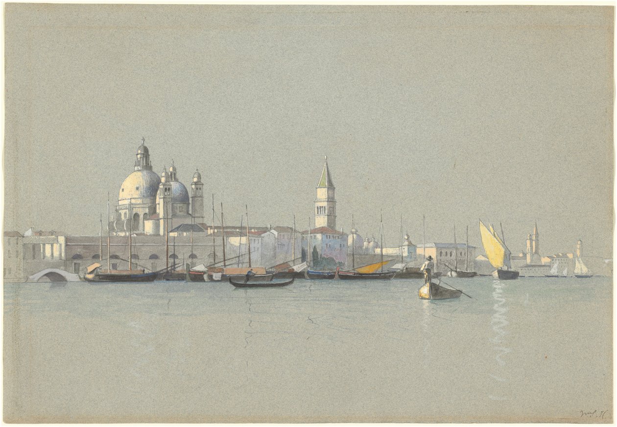 Veduta attraverso il Canale della Giudecca verso la Salute e il Campanile di San Marco da William Stanley Haseltine
