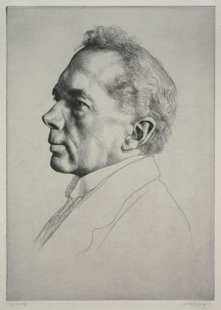 Campbell Dodgson, Profilo a sinistra, 1919 da William Strang