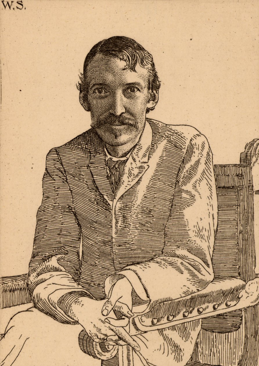 Robert Louis Balfour Stevenson (1850-1894) autore scozzese da William Strang