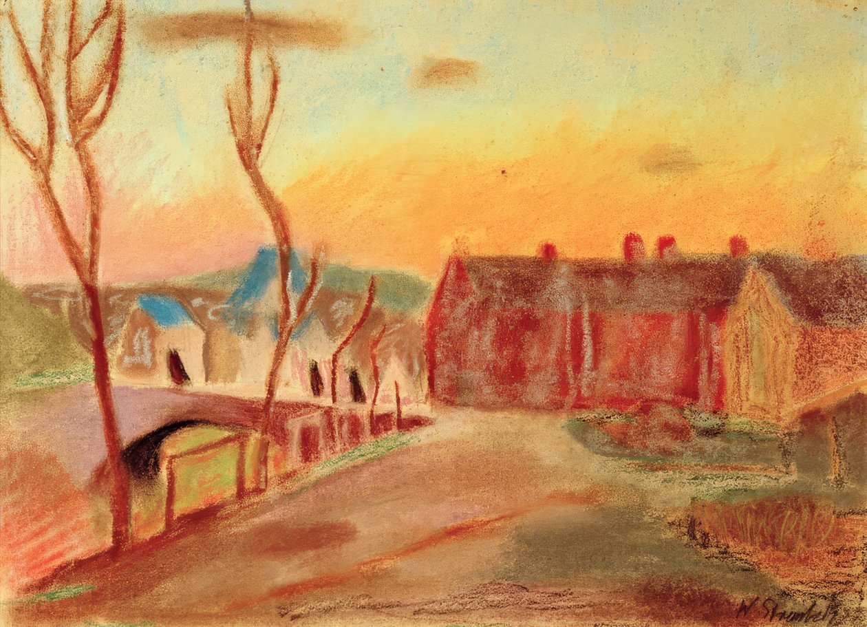 Dorfweg in Rosa da William Straube
