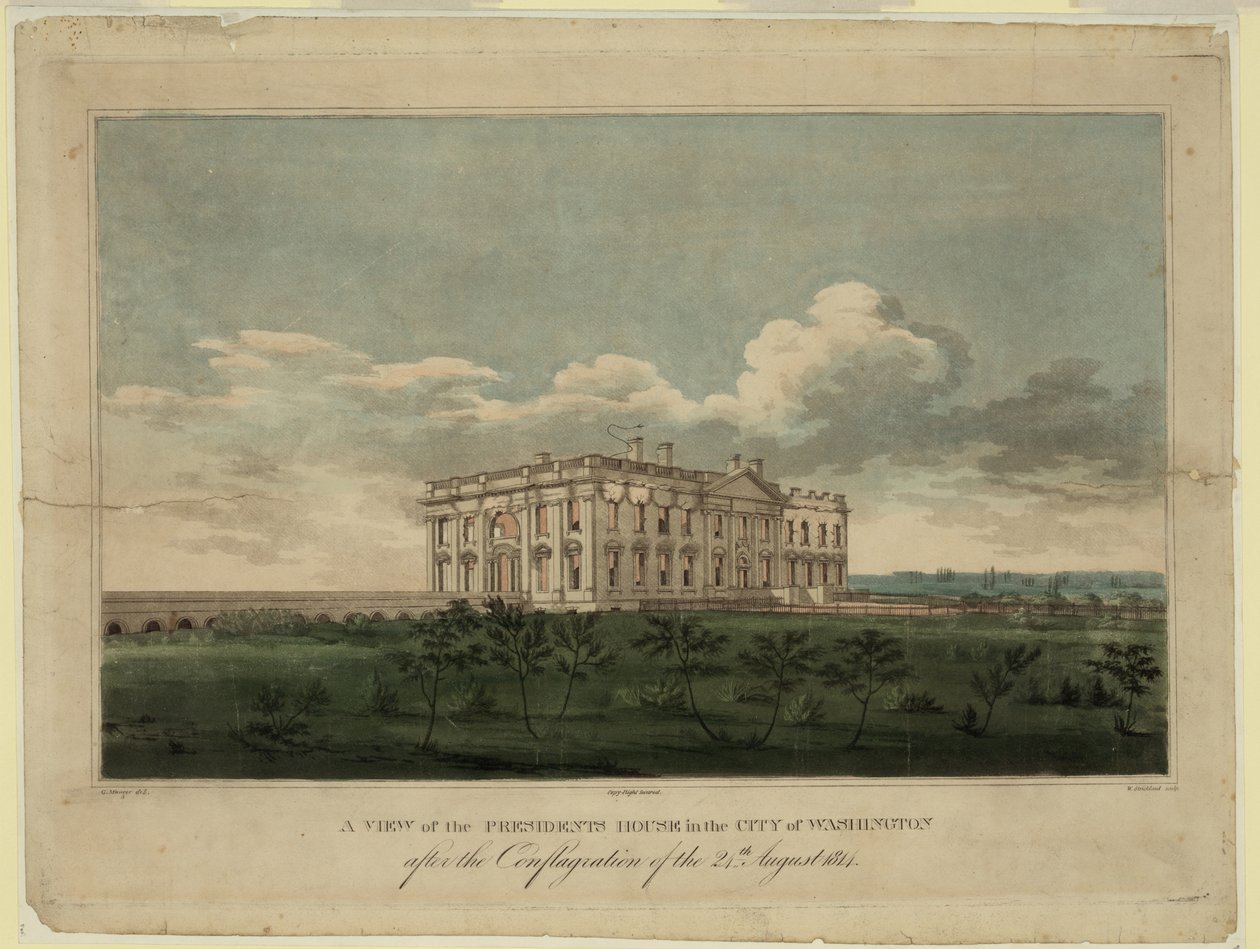 Veduta della Casa Bianca nella città di Washington dopo l