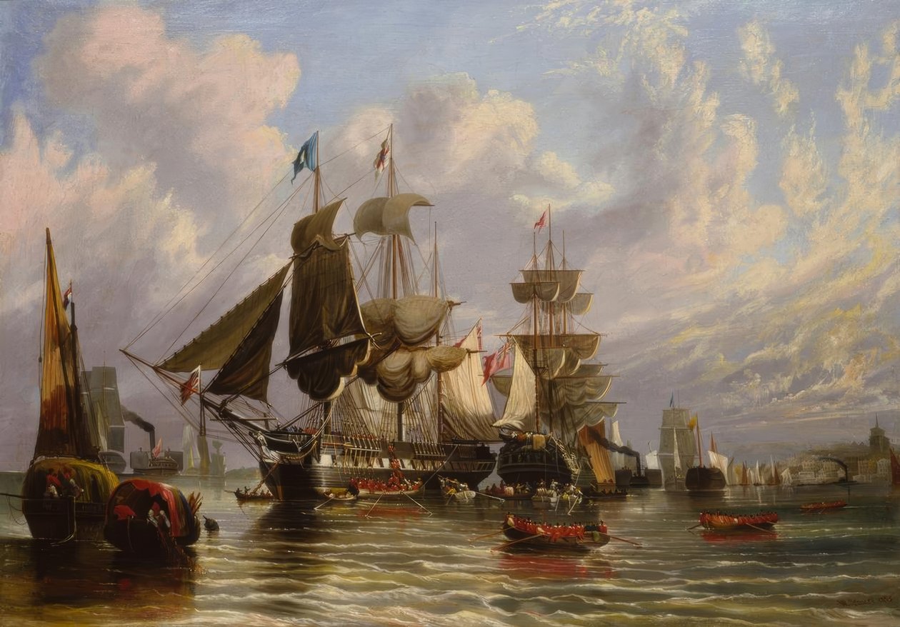 Guerra di Crimea, imbarco delle truppe inglesi, 1855 da William Stuart