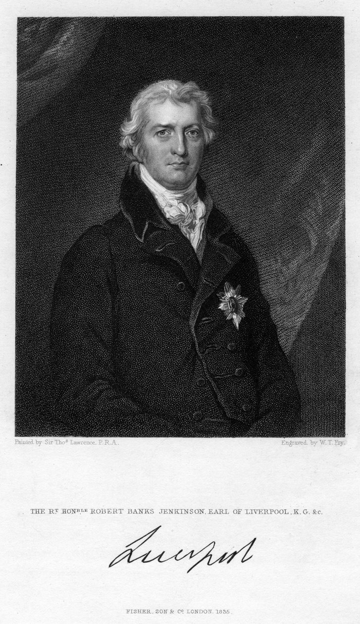 Robert Jenkinson, 2º Conte di Liverpool, politico britannico e Primo Ministro da William Thomas Fry