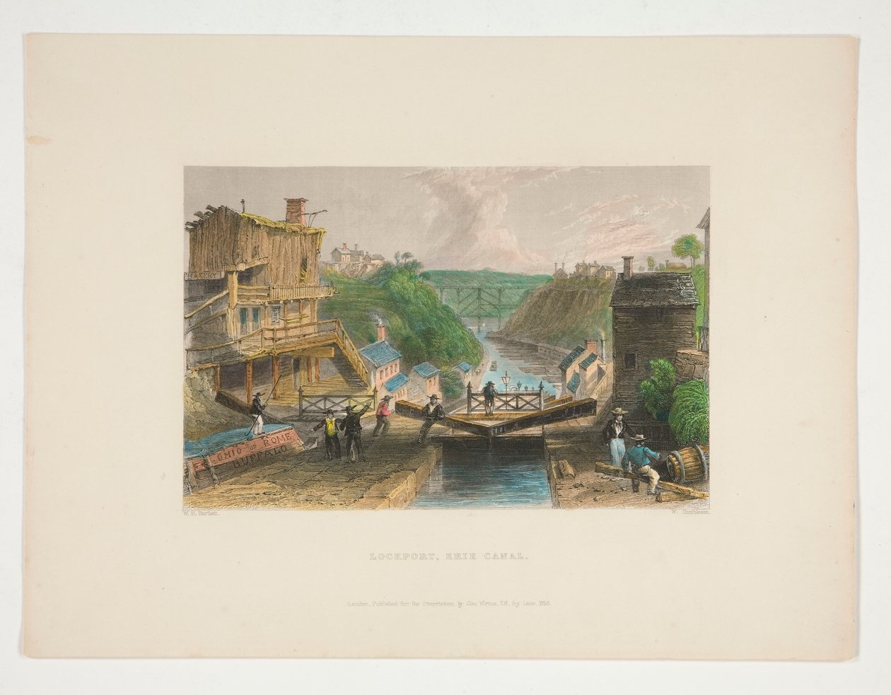 Lockport, Canale Erie, illustrazione per Nathaniel Parker Willis da William Tombleson