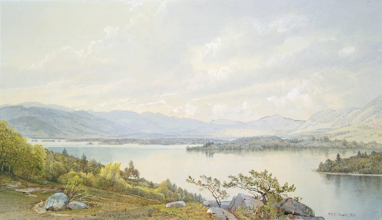 Lago Squam e le montagne Sandwich da William Trost Richards