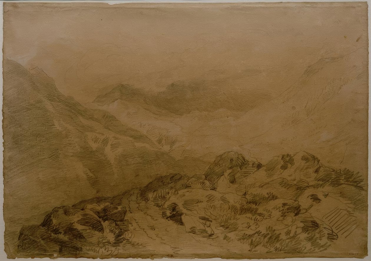 Un passo roccioso tra le montagne (Glen Croe, con le pendici di Ben Arthur: Ben an Lochain) da Joseph Mallord William Turner