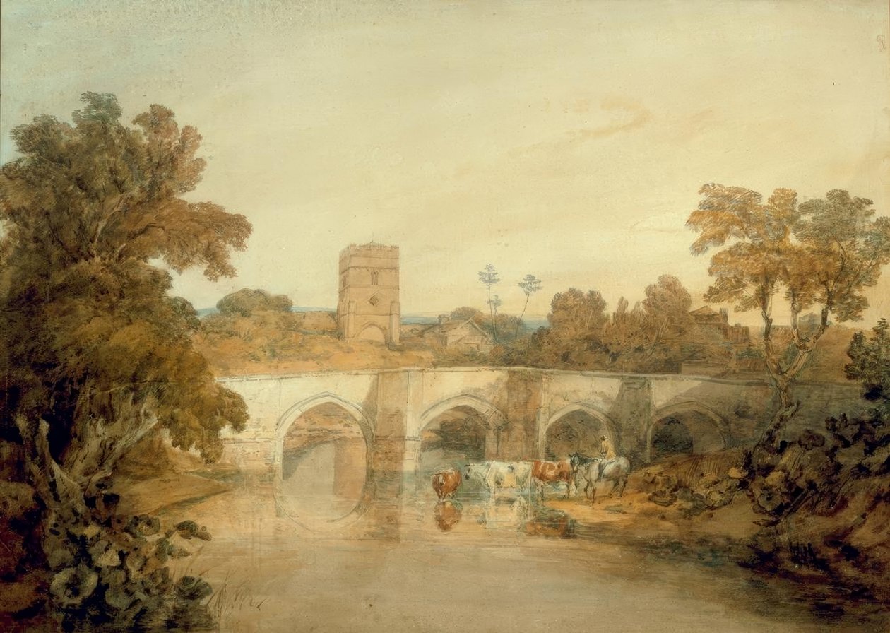 Bromfield sul fiume Onny, vicino a Ludlow, Shropshire da Joseph Mallord William Turner