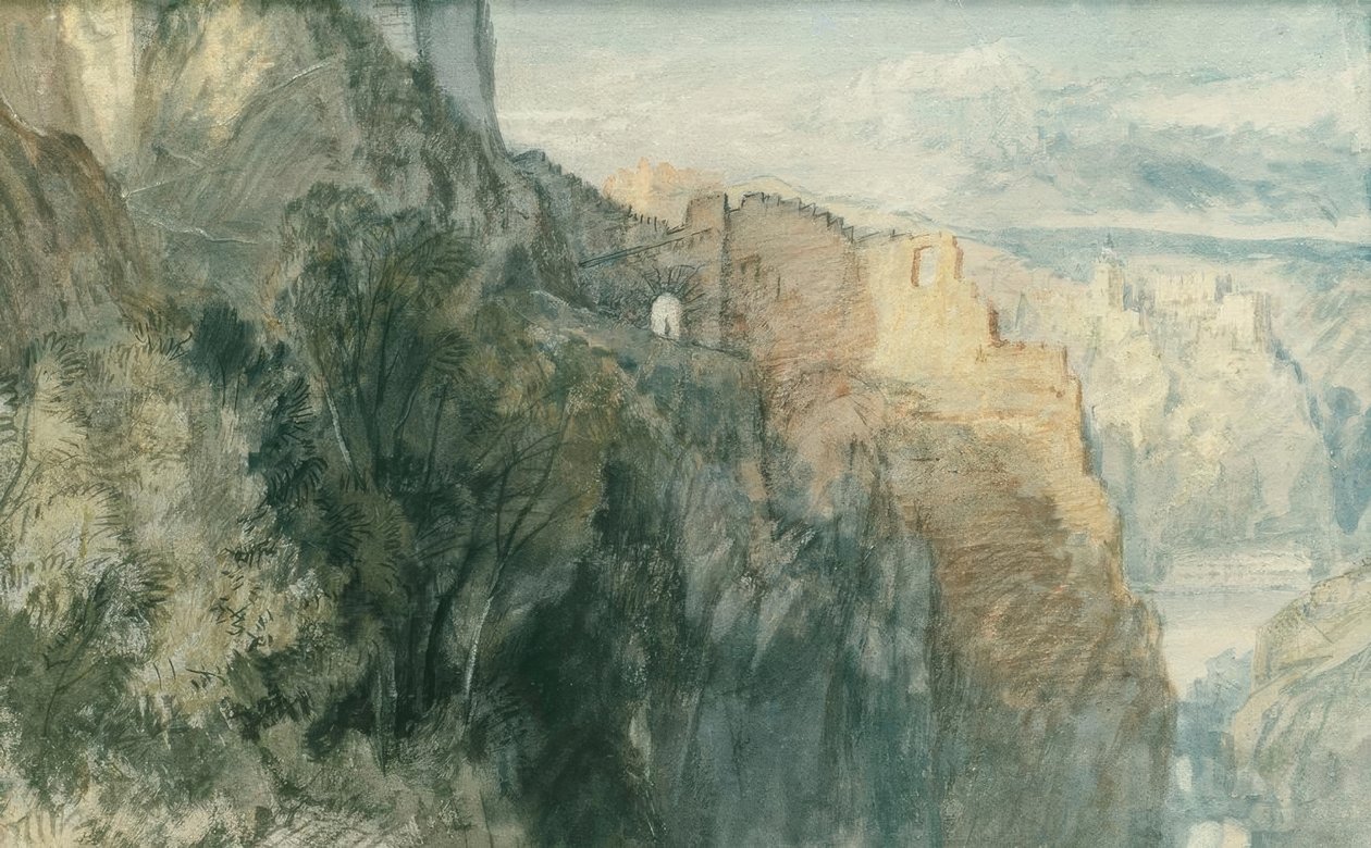 Castello Katz con vista su Castello Rheinfels da Joseph Mallord William Turner