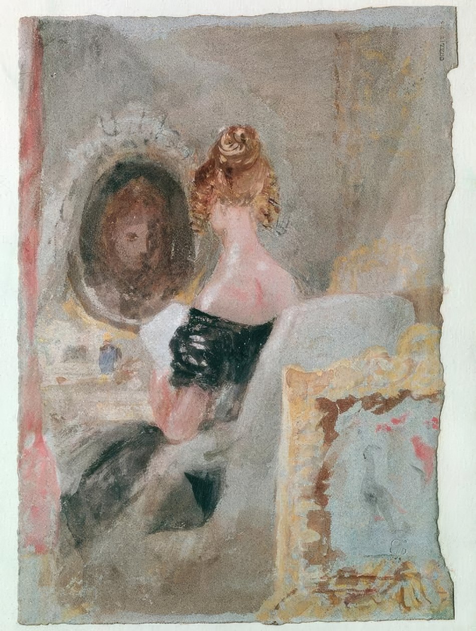 Interno in Petwoath House: Donna davanti allo specchio da Joseph Mallord William Turner