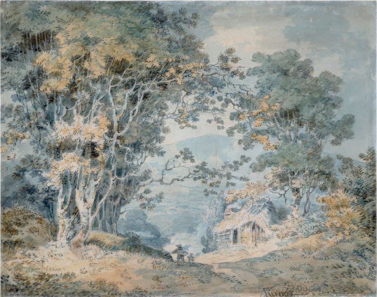 Contadini su un sentiero di campagna a Hindhead, Surrey da Joseph Mallord William Turner