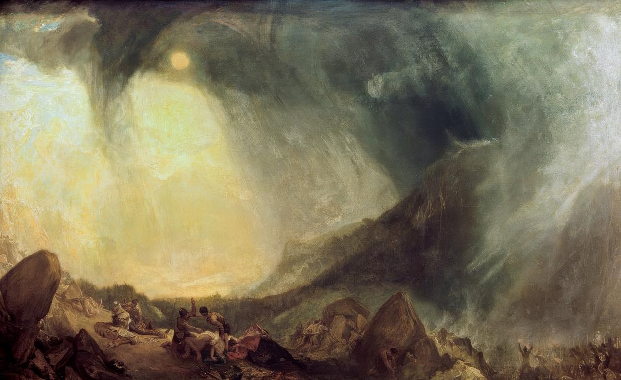 Tempesta di neve: Annibale e il suo esercito attraversano le Alpi da Joseph Mallord William Turner